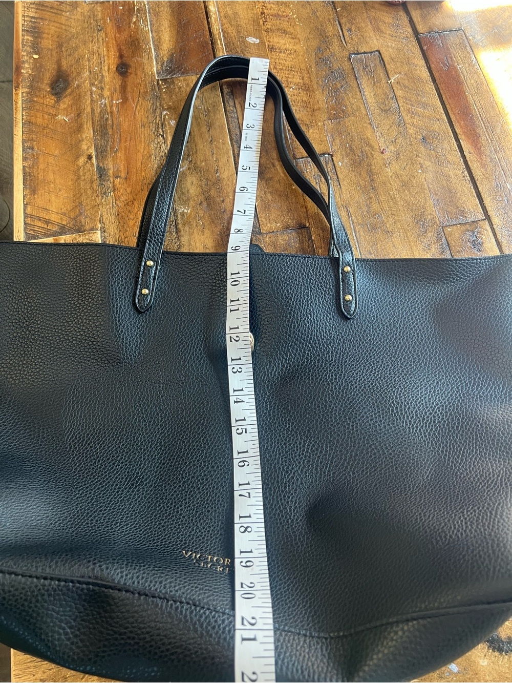 Victoria's Secret Navy Pebbled Tote with Buckle Strap - Picture 7 of 7